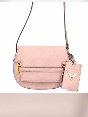 Valentino Pebbled Leather Crossbody with Gold V Tag